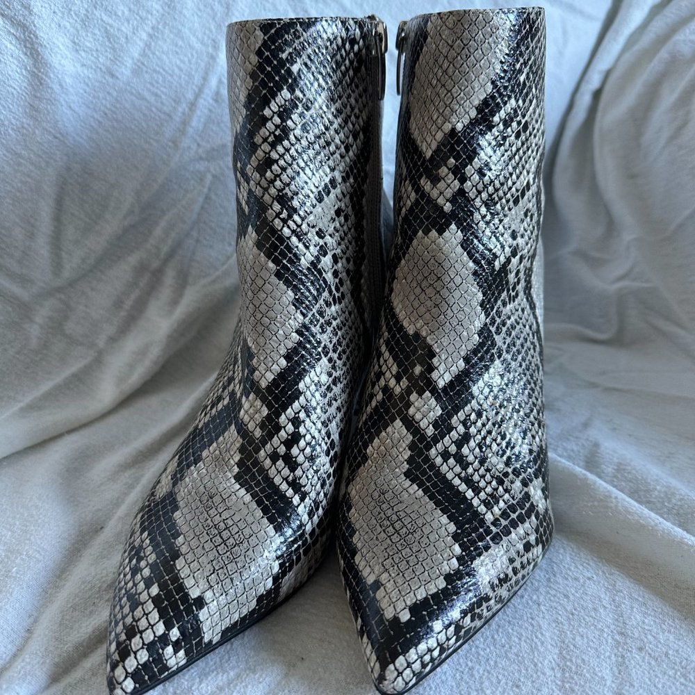 Marc Fisher Python Jelly Block Heel Booties, Size… - image 3